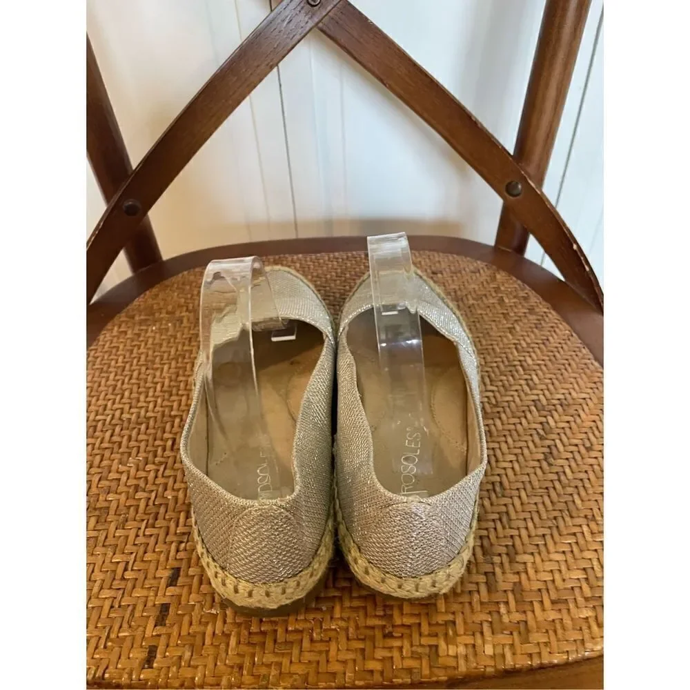 Aerosoles espadrille shimmer flats size 6
